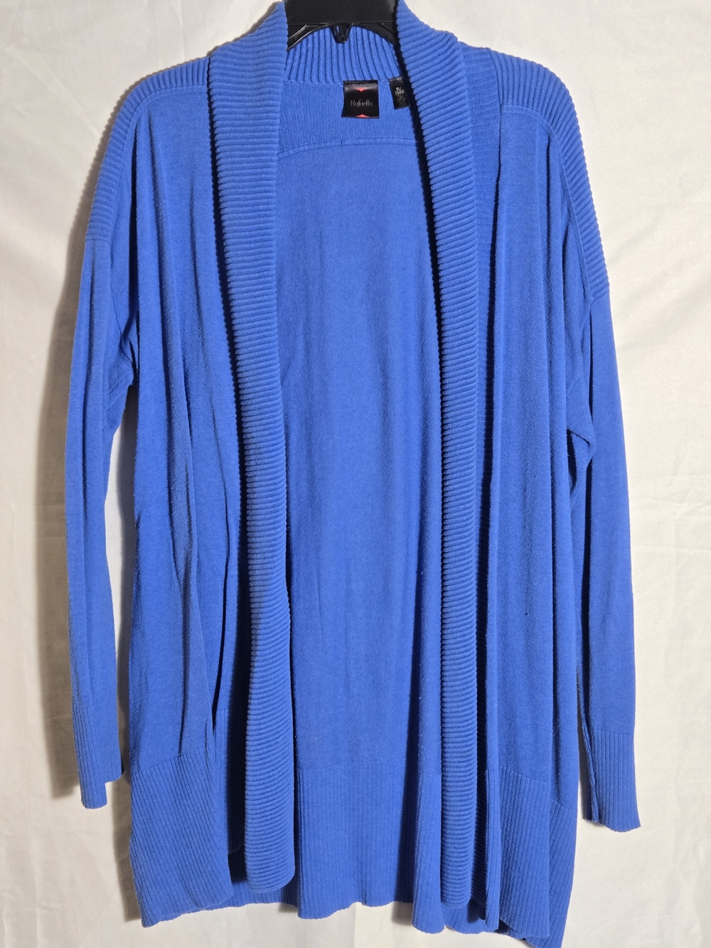 Blue Open-Front Women's Cardigan Sweater Sz Xl